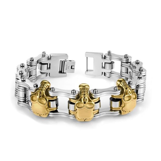 Skull Stainless Steel  Biker bracelet - doctorlukeshop