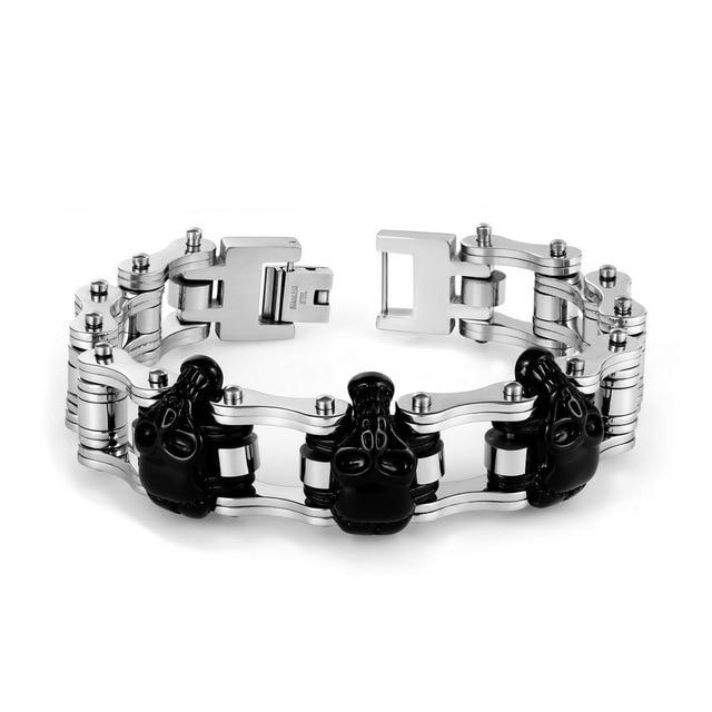 Skull Stainless Steel  Biker bracelet - doctorlukeshop
