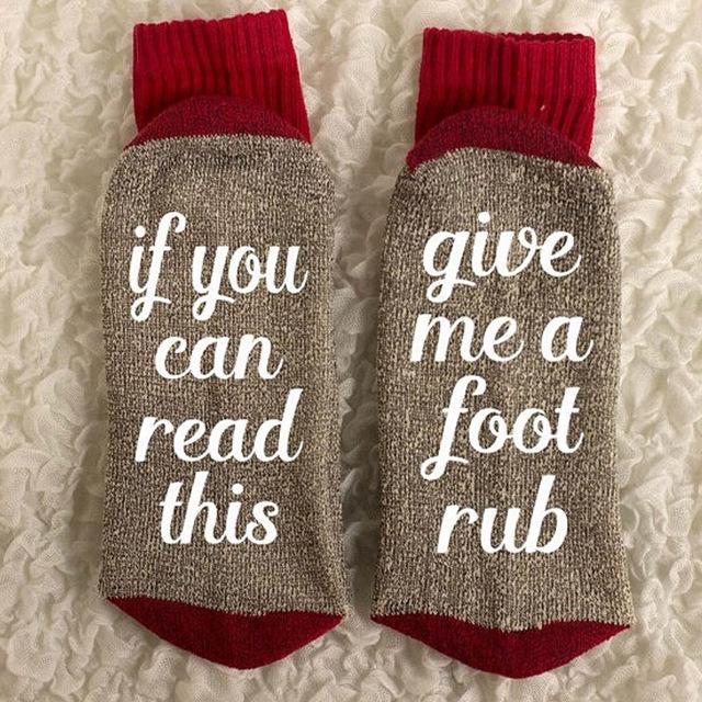 humor words printed socks - doctorlukeshop
