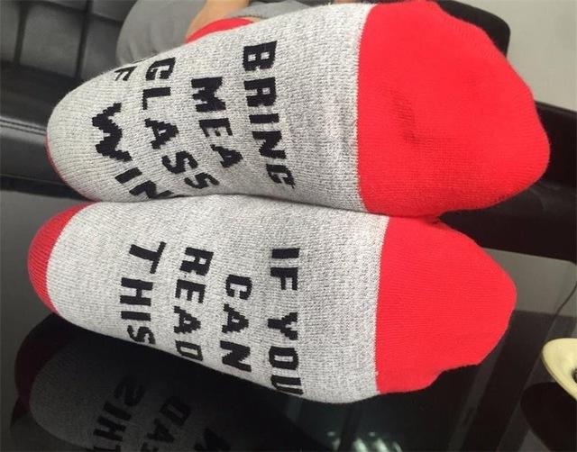 humor words printed socks - doctorlukeshop