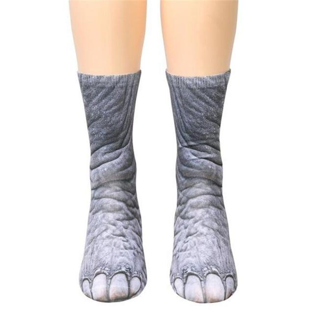 Adult Unisex Animal Paw Crew Socks - doctorlukeshop