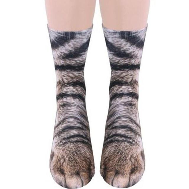 Adult Unisex Animal Paw Crew Socks - doctorlukeshop