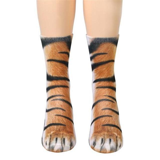 Adult Unisex Animal Paw Crew Socks - doctorlukeshop