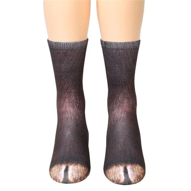 Adult Unisex Animal Paw Crew Socks - doctorlukeshop