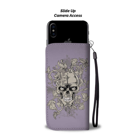 Image of Skull Purple Wallet Phone Case - doctorlukeshop