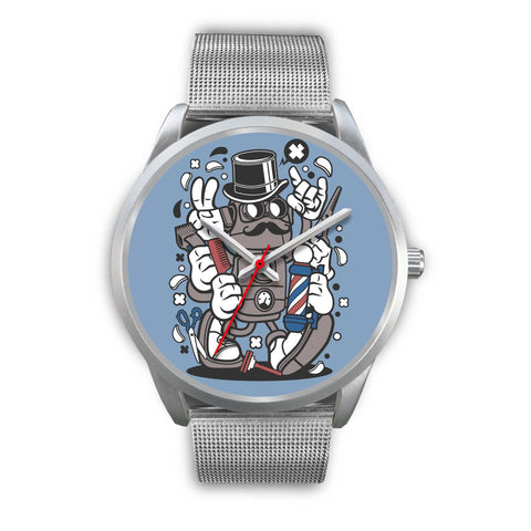 Image of Barber Robot Silver Watch - doctorlukeshop