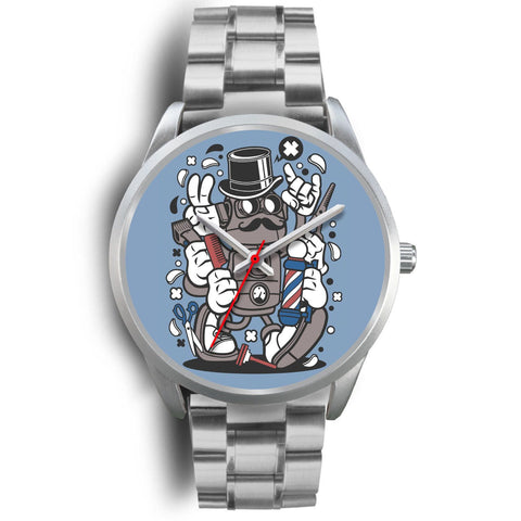 Image of Barber Robot Silver Watch - doctorlukeshop