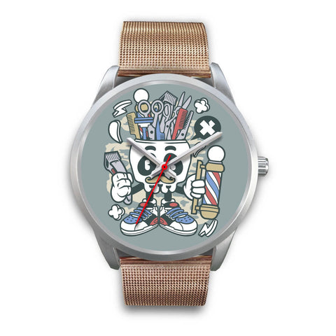 Image of Barber Skull Silver Watch - doctorlukeshop