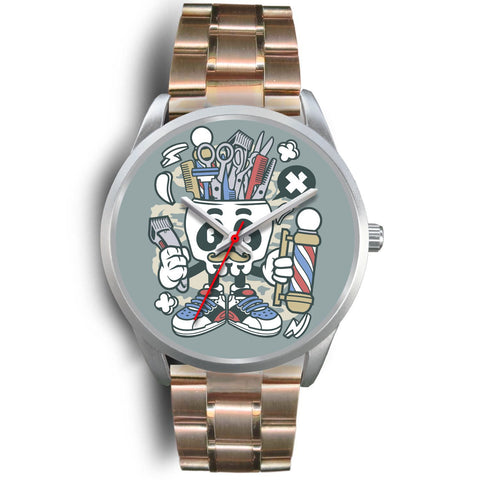 Image of Barber Skull Silver Watch - doctorlukeshop