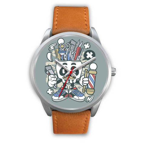 Image of Barber Skull Silver Watch - doctorlukeshop