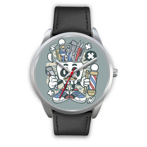 Image of Barber Skull Silver Watch - doctorlukeshop