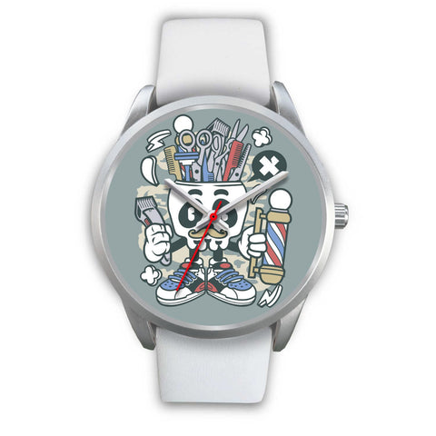 Image of Barber Skull Silver Watch - doctorlukeshop