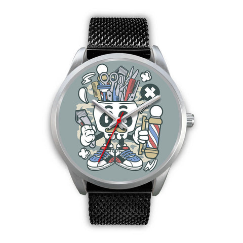 Image of Barber Skull Silver Watch - doctorlukeshop