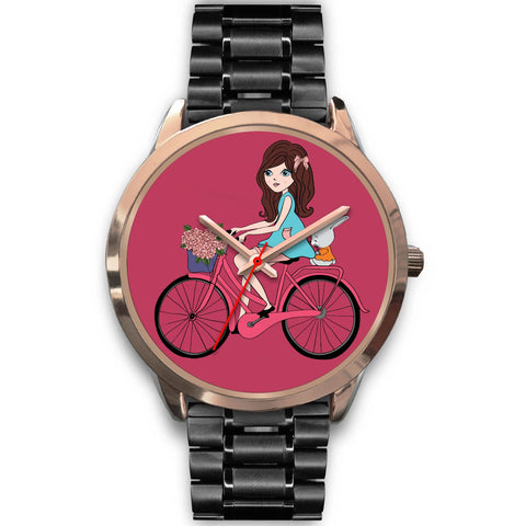 Image of Girl with Rabbit Ride Bicycle - doctorlukeshop