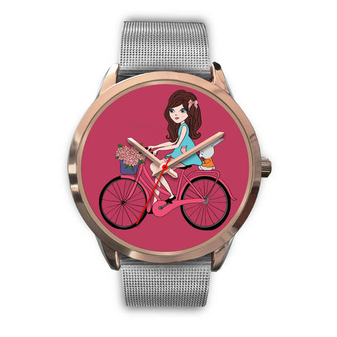 Image of Girl with Rabbit Ride Bicycle - doctorlukeshop