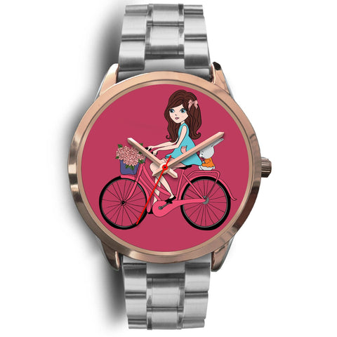 Image of Girl with Rabbit Ride Bicycle - doctorlukeshop