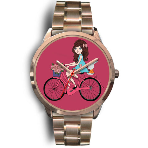 Image of Girl with Rabbit Ride Bicycle - doctorlukeshop