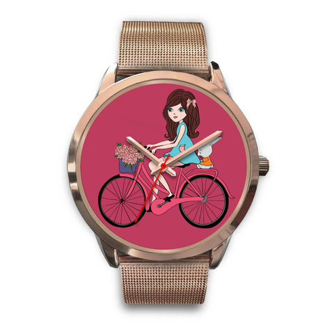 Image of Girl with Rabbit Ride Bicycle - doctorlukeshop