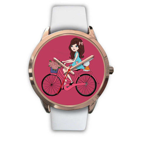 Image of Girl with Rabbit Ride Bicycle - doctorlukeshop