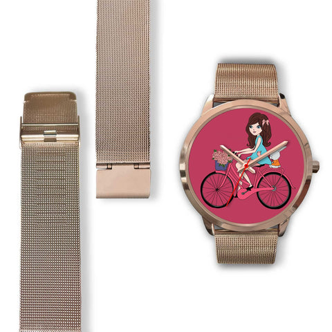 Image of Girl and Rabbit Ride Bicycle - doctorlukeshop