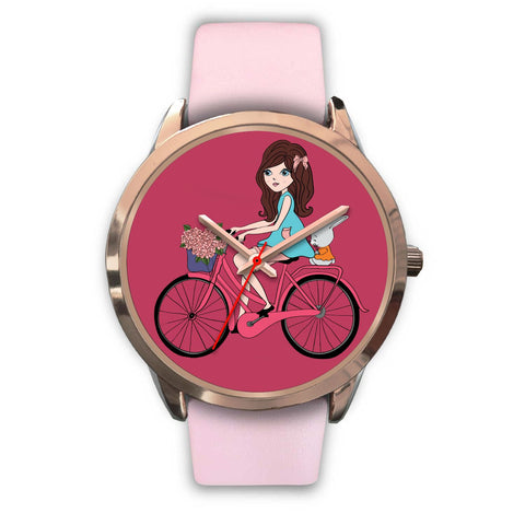 Image of Girl and Rabbit Ride Bicycle - doctorlukeshop