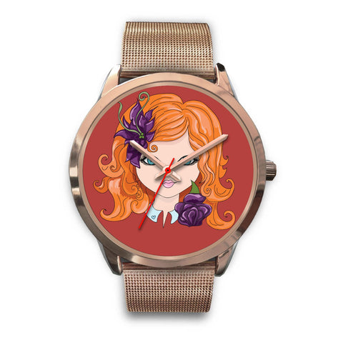 Image of Girl Orange Hair Rose Gold Watch - doctorlukeshop