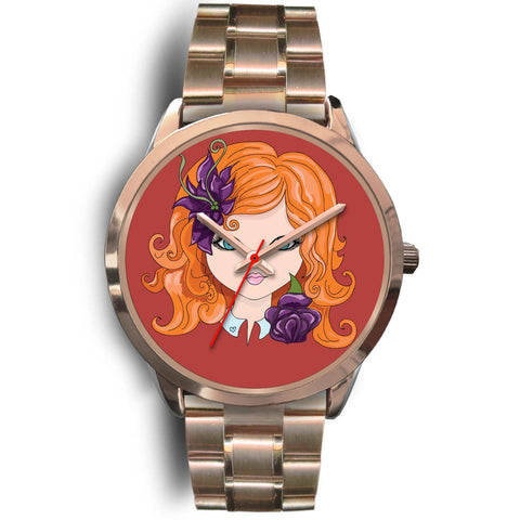 Image of Girl Orange Hair Rose Gold Watch - doctorlukeshop