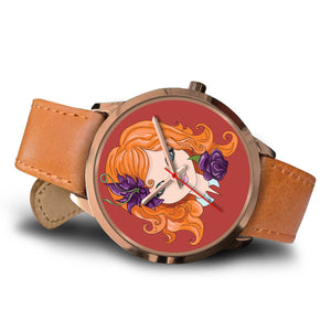 Girl Orange Hair Rose Gold Watch