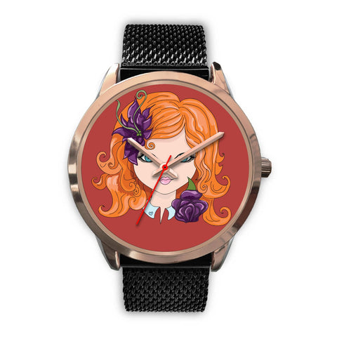 Image of Girl Orange Hair Rose Gold Watch - doctorlukeshop