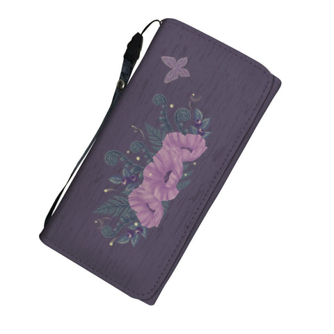 Image of Purple Flowers Long Wallet - doctorlukeshop