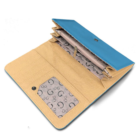 Image of Cute Ice Cream Blue Long Wallet - doctorlukeshop