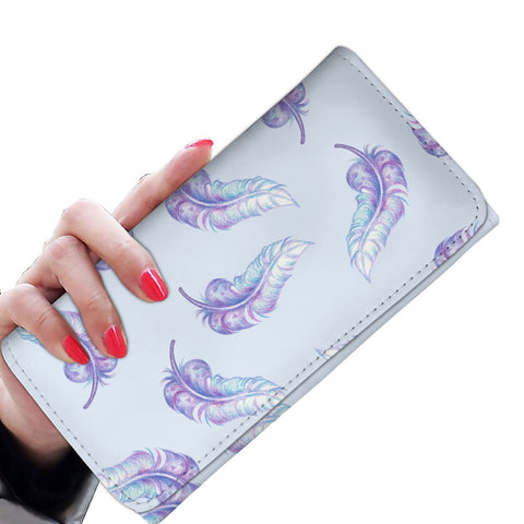 Image of Blue Feathers Long Wallet - doctorlukeshop