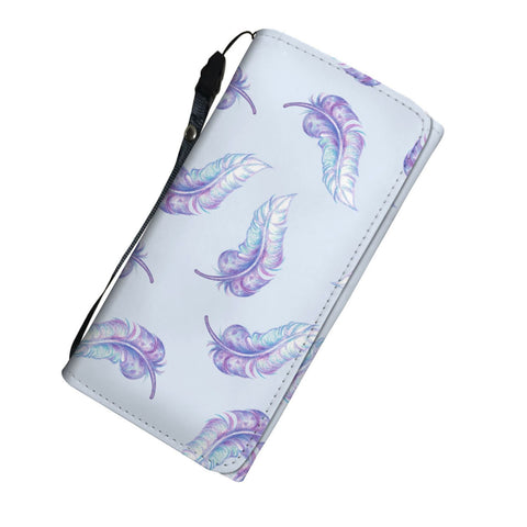 Image of Blue Feathers Long Wallet - doctorlukeshop