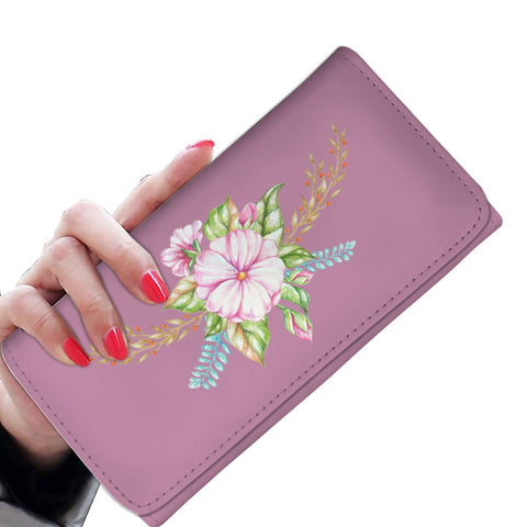 Image of Flowers Dark Pink Long Wallet - doctorlukeshop