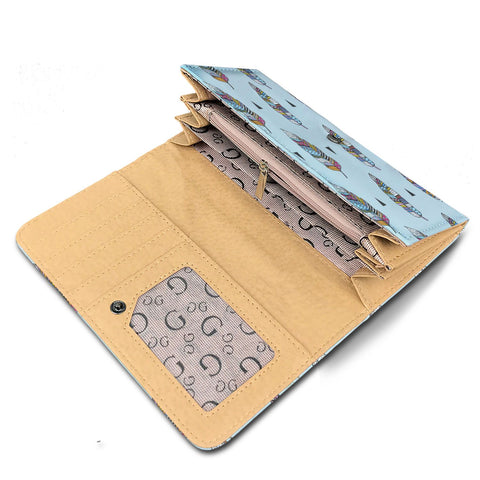 Image of Feathers Various Color Long Wallet - doctorlukeshop