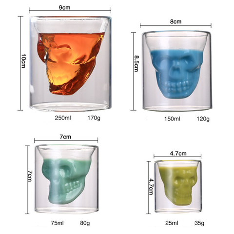 Image of Double Wall Skull Glasses - doctorlukeshop