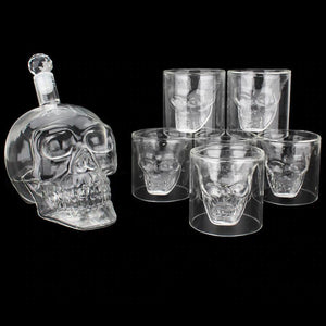 Crystal Skull Head Shot Glasses Set