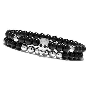 Smile Skull Elastic Natural Stone Bracelets