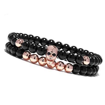 Image of Smile Skull Elastic Natural Stone Bracelets - doctorlukeshop