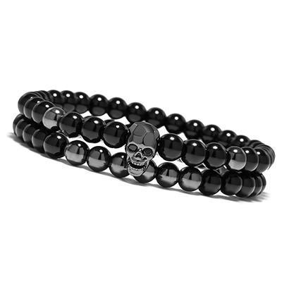 Image of Smile Skull Elastic Natural Stone Bracelets - doctorlukeshop