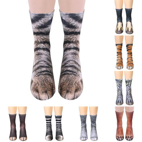 Image of Adult Unisex Animal Paw Crew Socks - doctorlukeshop