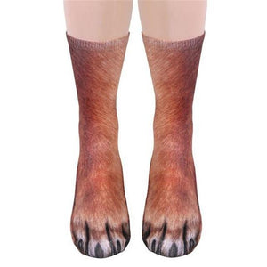 Adult Unisex Animal Paw Crew Socks